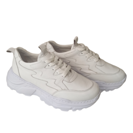Δερμάτινο Sneaker Aerostep λευκό 36-41