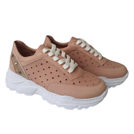 Δερμάτινο Sneaker Aerostep Nude 36-41