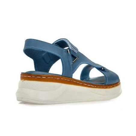 Flatforms-Σανδάλια Aerostep anatomic, δερμάτινα με ρυθμιζόμενα λουράκια 202037 Blue