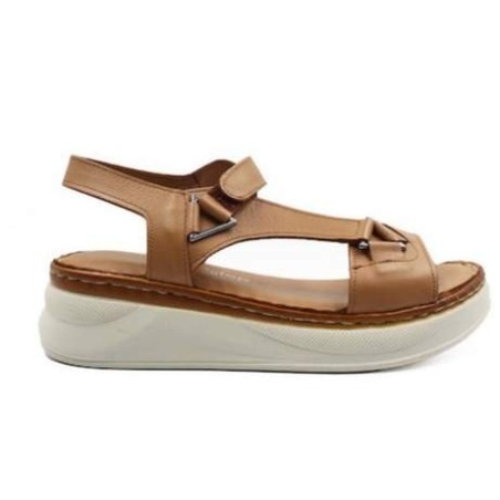 Flatforms-Σανδάλια Aerostep anatomic, δερμάτινα με ρυθμιζόμενα λουράκια 202037 camel