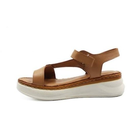 Flatforms-Σανδάλια Aerostep anatomic, δερμάτινα με ρυθμιζόμενα λουράκια 202037 camel
