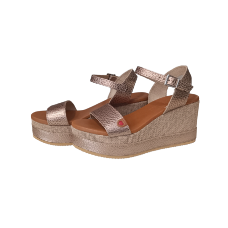 Oh my Sandals Δερμάτινη πλατφόρμα Ασημί 36-41