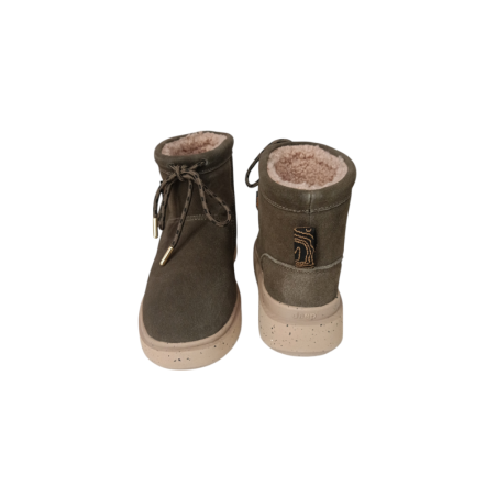 Jeep Footwear Suede Γυναικεία Μποτάκια με Πλατφόρμα & Γούνα Λαδί